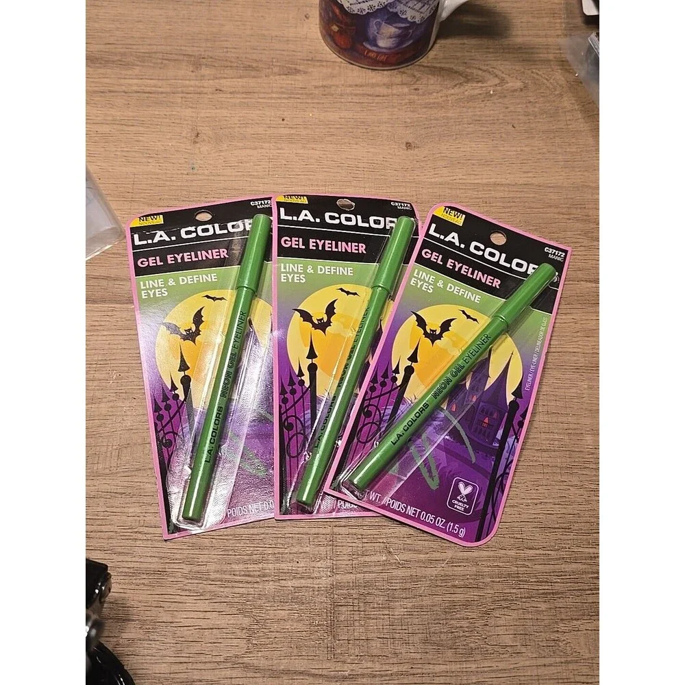 L.A Colors Shimmer Auto Eyeliner C37172 GREEN MANIC Lot Of 3 In Box NEW